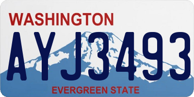 WA license plate AYJ3493