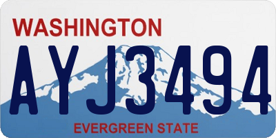 WA license plate AYJ3494