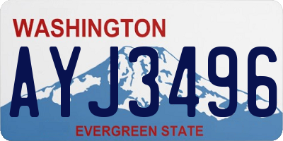 WA license plate AYJ3496