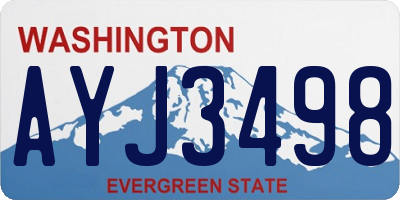 WA license plate AYJ3498