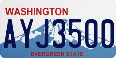 WA license plate AYJ3500