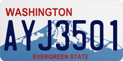 WA license plate AYJ3501