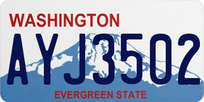 WA license plate AYJ3502