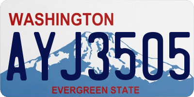 WA license plate AYJ3505