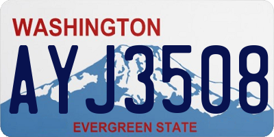 WA license plate AYJ3508