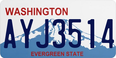 WA license plate AYJ3514