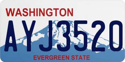 WA license plate AYJ3520