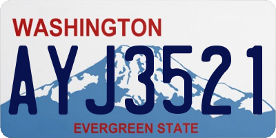 WA license plate AYJ3521