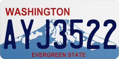 WA license plate AYJ3522