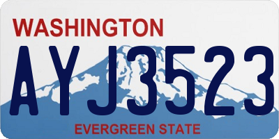 WA license plate AYJ3523