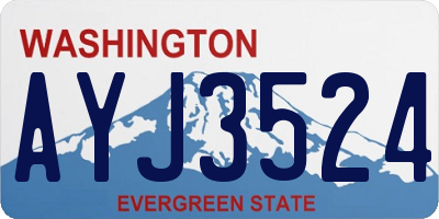 WA license plate AYJ3524