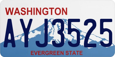 WA license plate AYJ3525