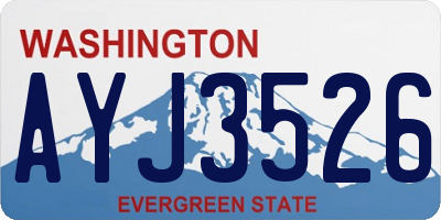 WA license plate AYJ3526