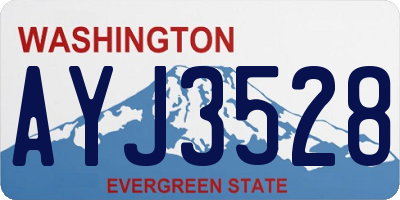 WA license plate AYJ3528