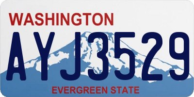 WA license plate AYJ3529