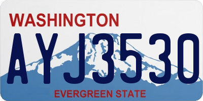 WA license plate AYJ3530