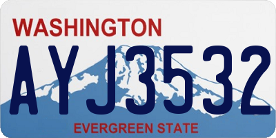 WA license plate AYJ3532