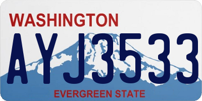 WA license plate AYJ3533
