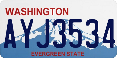 WA license plate AYJ3534