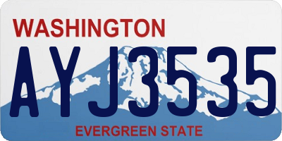 WA license plate AYJ3535