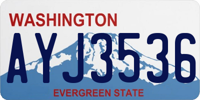 WA license plate AYJ3536