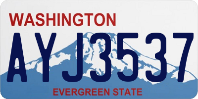 WA license plate AYJ3537