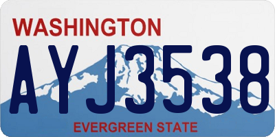 WA license plate AYJ3538