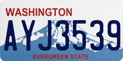 WA license plate AYJ3539