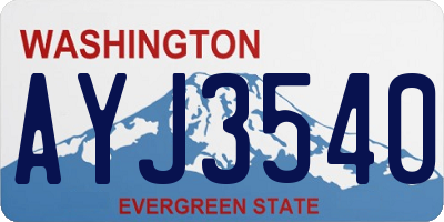 WA license plate AYJ3540