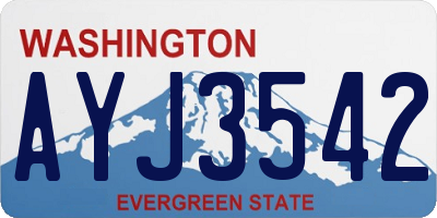 WA license plate AYJ3542