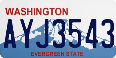 WA license plate AYJ3543