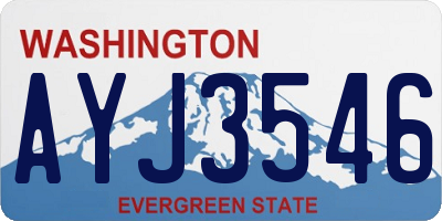 WA license plate AYJ3546
