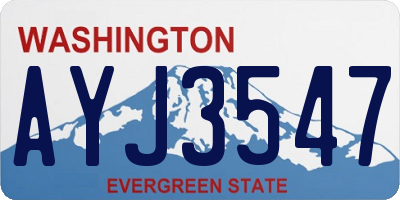 WA license plate AYJ3547