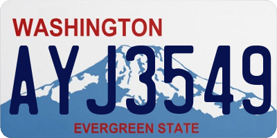 WA license plate AYJ3549