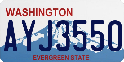 WA license plate AYJ3550