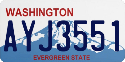 WA license plate AYJ3551