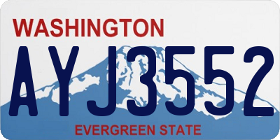WA license plate AYJ3552