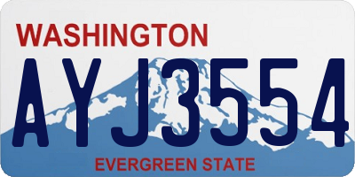 WA license plate AYJ3554