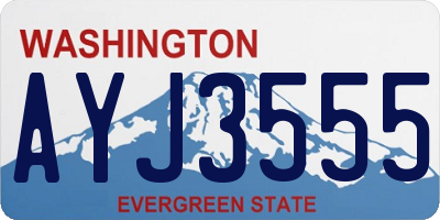 WA license plate AYJ3555
