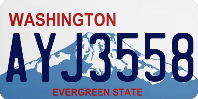 WA license plate AYJ3558