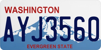WA license plate AYJ3560