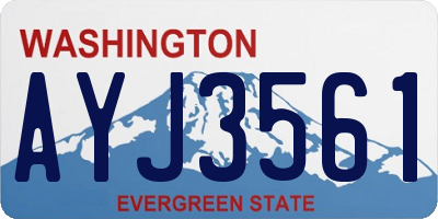 WA license plate AYJ3561