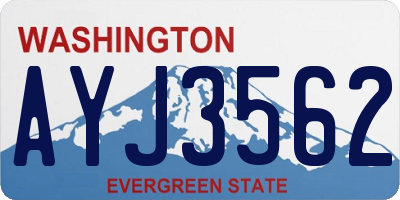WA license plate AYJ3562