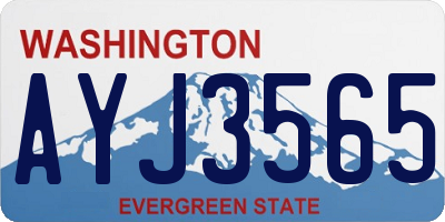 WA license plate AYJ3565