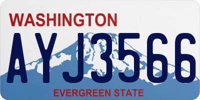 WA license plate AYJ3566