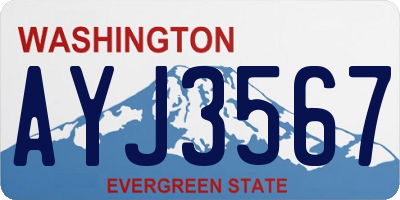 WA license plate AYJ3567