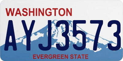 WA license plate AYJ3573