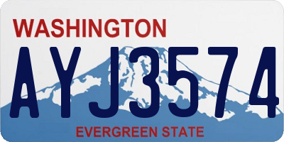 WA license plate AYJ3574