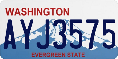 WA license plate AYJ3575
