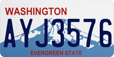 WA license plate AYJ3576